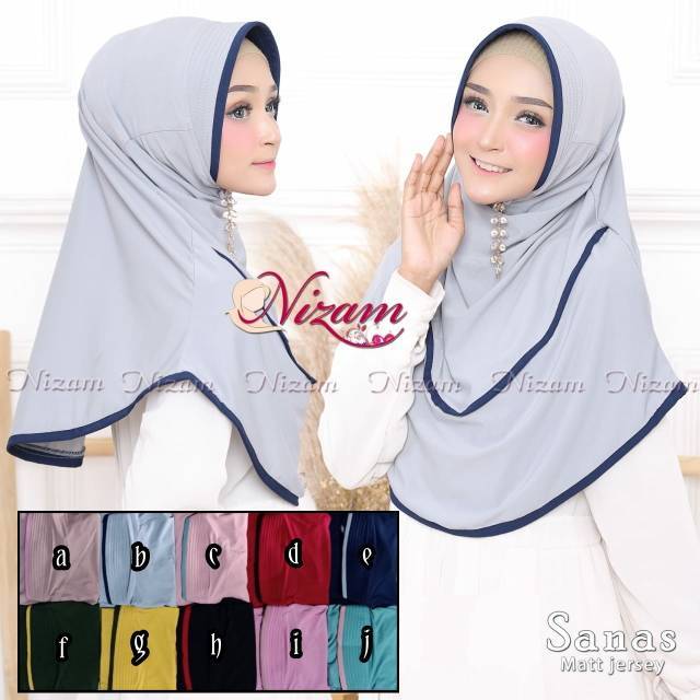 JILBAB BERGO SANAS LIST. JILBAB NIZAM. KERUDUNG JERSEY. HIJAB INSTAN JERSEY PET