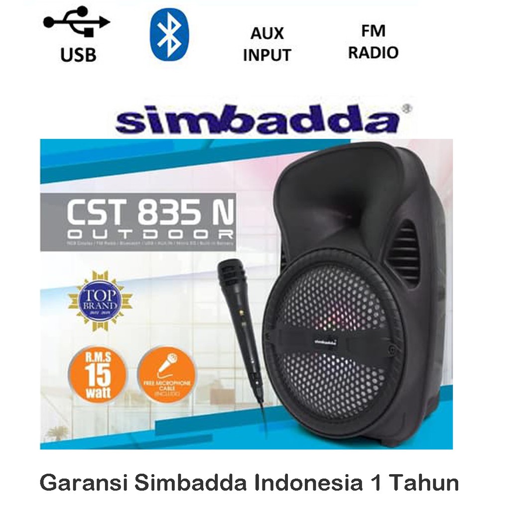 SPEAKER MULTIMEDIA SIMBADDA CST 835N (KARAOKE) SUBWOOFER MUSIC PLAYER FREE MIC