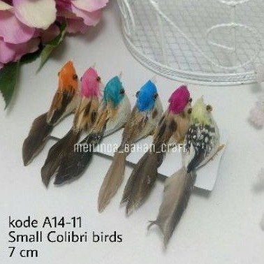 kode A14-11 BURUNG COLIBRI HIASAN SESERAHAN BURUNG IMITASI BURUNG HIAS Small Colibri Bird size 7 cmb