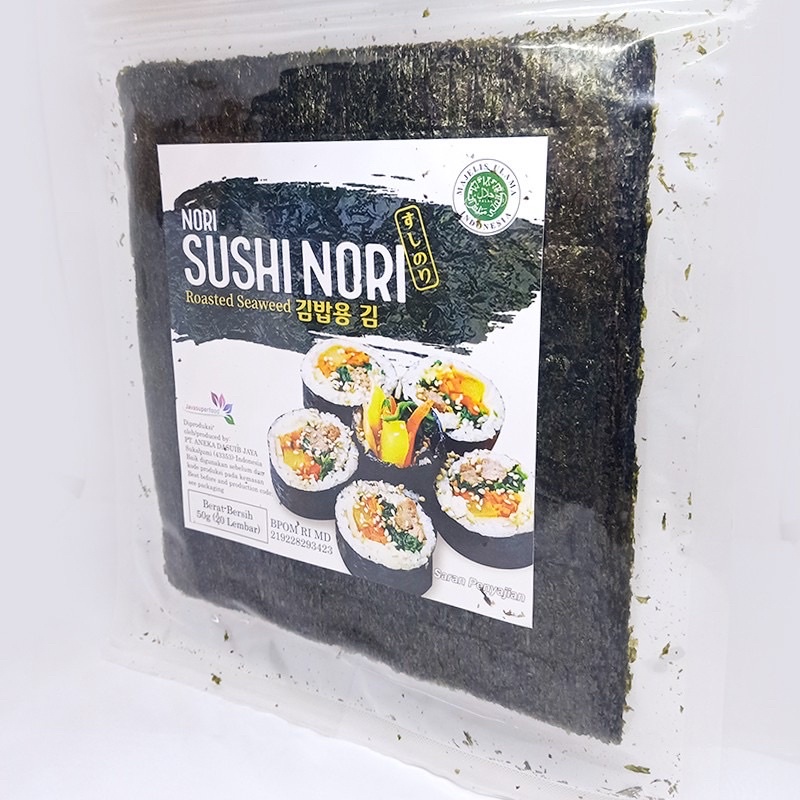 

SUSHI NORI JAVA SUPER FOOD 20 / 50 SHEETS LEMBAR ROASTED SEAWEED RUMPUT LAUT