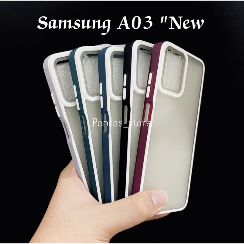 Pro Hybird Samsung A03 BARU Softcase Halus dan Elegan / Pinggiran Garis Putih Keren (Pandas