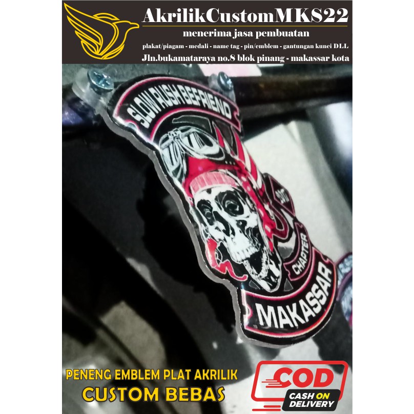 peneng plat emlem akrilik/fiber