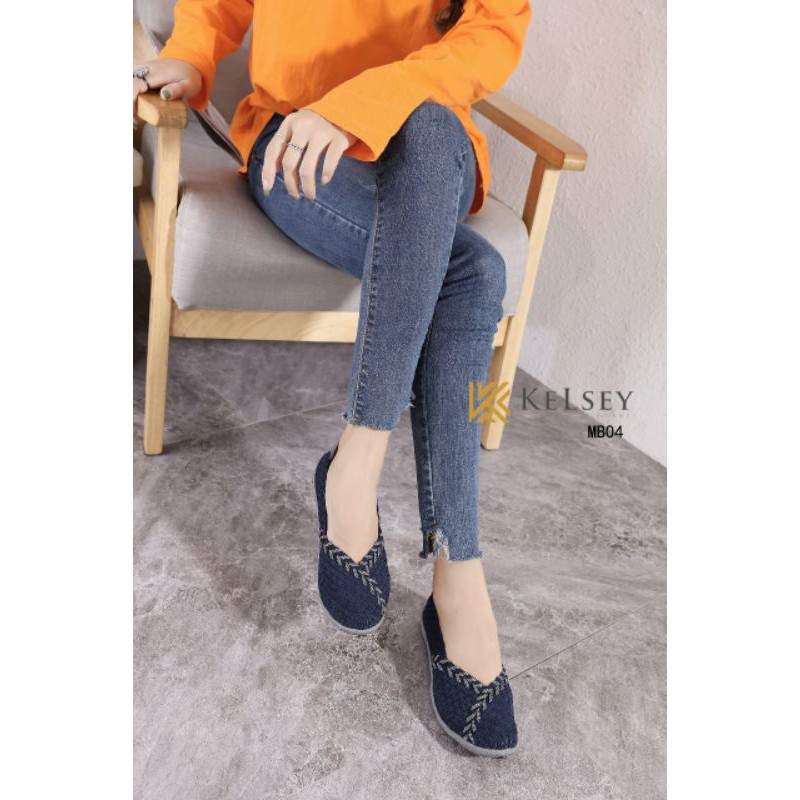 Kelsey Sepatu Rajut Wanita MB04 Sepatu Rajut Flat Wanita Flats Shoes Rajut anyaman