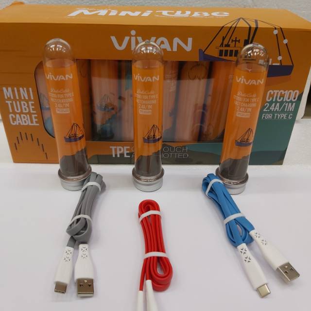 KABEL DATA CUBE VIVAN CTC100 CTC100S TIPE C USB MINI