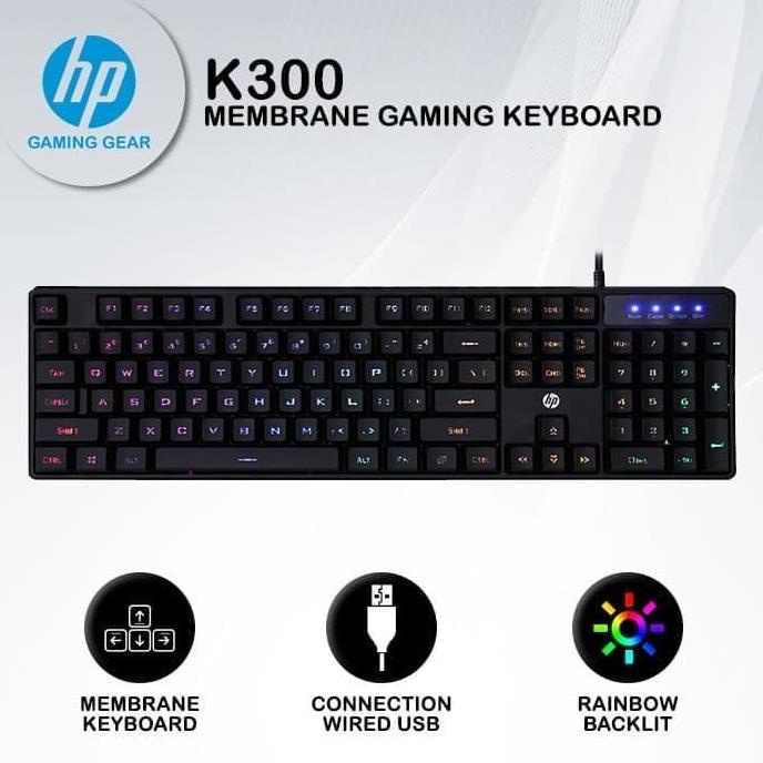 TERBARU|NEW STOCK|READY STOCK|BIG SALE HP K300 / HP K 300 KEYBOARD GAMING HP K 300 / KEYBOARD GAMING