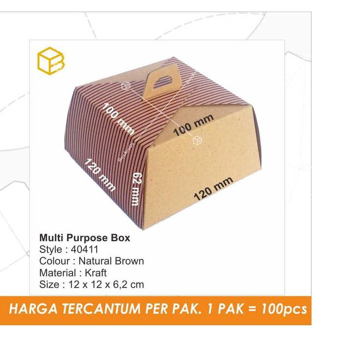 

Best Seller] Cake Box, Dus Kue, Gift Box, Multi Purpose Box, Packaging Tc - 40411 - Brown Stripe
