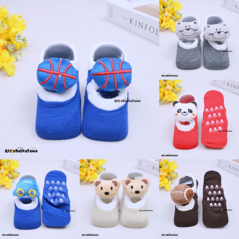 Prewalker Socks 3D Bayi Boneka Karakter / Import Kaos Kaki Polos Anak Laki Perempuan Anti Slip Murah