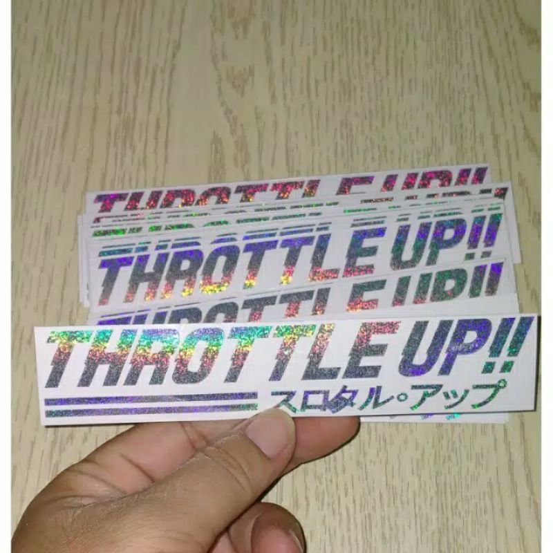 

Stiker Tulisan cutting stiker throttle up ada tulisan Jepang nya Stiker THROTTLE UP JAPAN