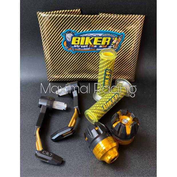 Paket 4item Kulit Jok Karbon +Proguard Robot+Hangrip Bikers+Jalu As Universal Semua Motor