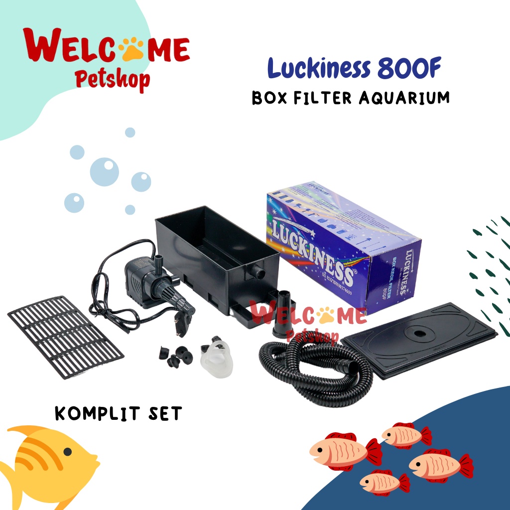 Luckiness 800F Box Filter Kecil Aquarium Aquascape Kotak Filter Mesin