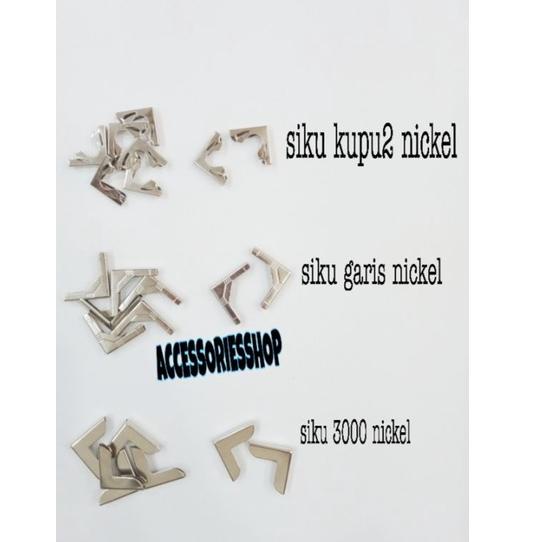 

(K-AYO} (♥} Siku kupu² garis polos nikel/siku yasin/sudut buku/siku agenda-1gross