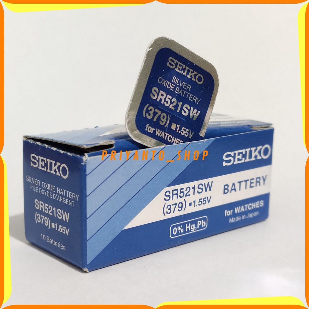 Original batu Battery Batrei Seiko SR 521 SW Seiko 379 Seiko Japan