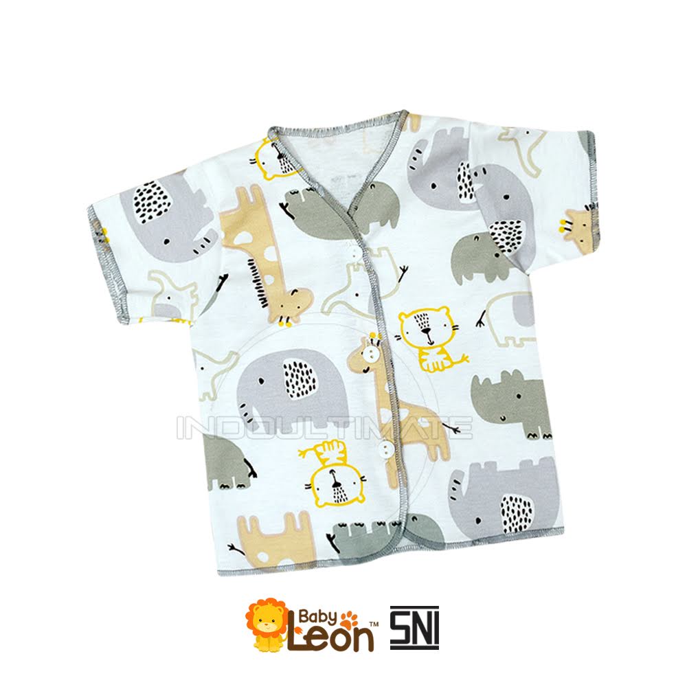 1Pcs Baju Bayi Lengan Pendek (0-3 Bln) ZOO SERIES BABY LEON DS-111 Baju Bayi Baru Lahir Baju Tidur Bayi Baju Harian Bayi Atasan Kaos Bayi Pakaian Bayi