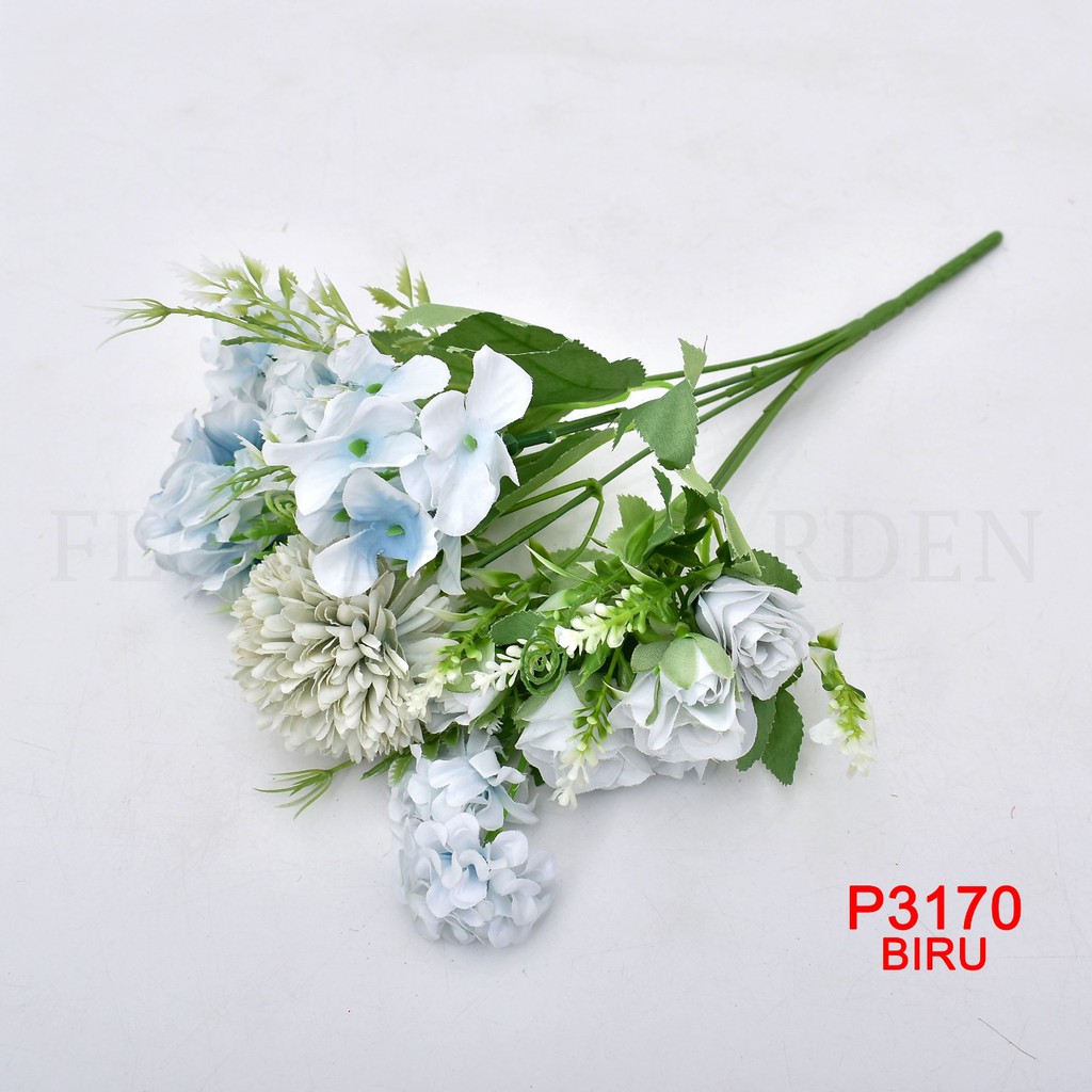 COD/TM99 BUNGA HYDRANGEA MIX BUNGA TANGKAI PLASTIK BUNGA ARTIFISIAL PAJANGAN BUNGA HIASAN P3170-6
