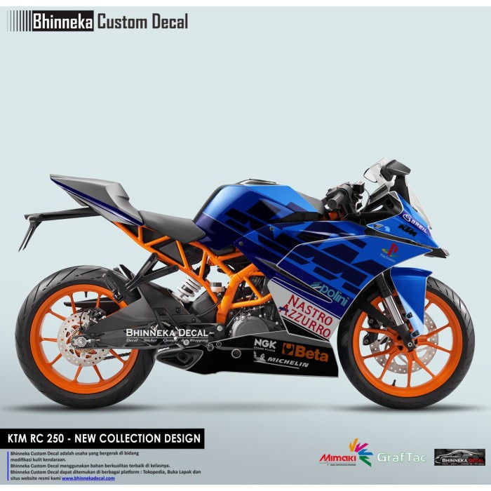 DECAL STICKER KTM RC BLUE SKY BREIL