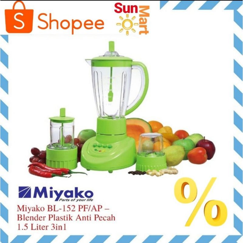 Blender Miyako serbaguna 3 IN 1 Plastik BL - 152 PFAP