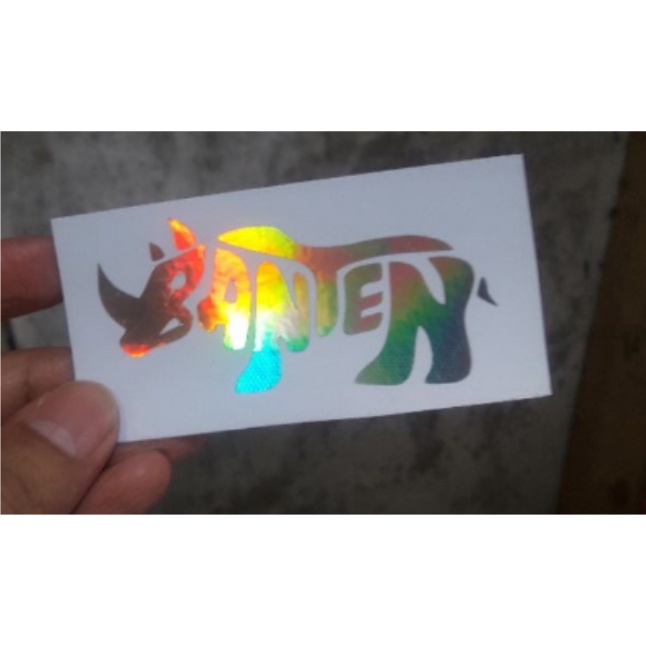 stiker BADAK BANTEN  (stiker cutting BADAK BANTEN reflek/nyala saatkena sorot lampu)