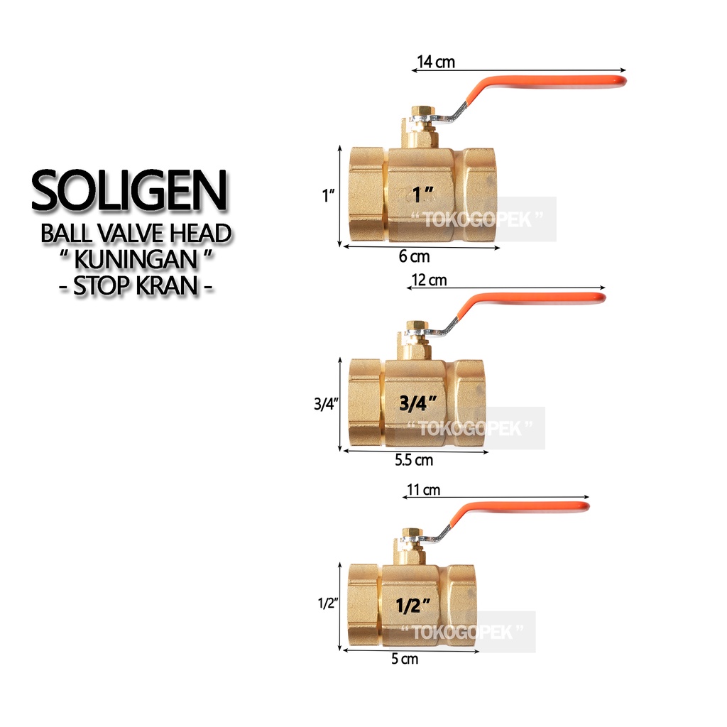 SOLIGEN BALL VALVE KUNINGAN - STOP KERAN AIR BAGUS AWET