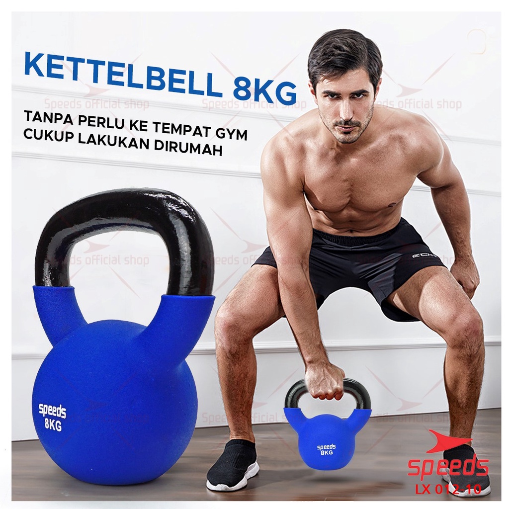 SPEEDS Dumbell Barbel Kettle Alat untuk Membuat Otot Tangan Yoga Barbell Gym 012-10 8kg