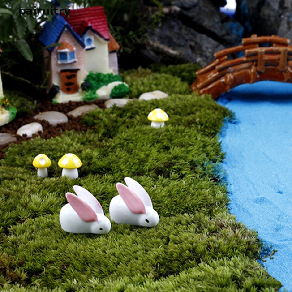 Prt Miniatur Kelinci Bahan Resin Untuk Dekorasi Taman Minifairy Garden