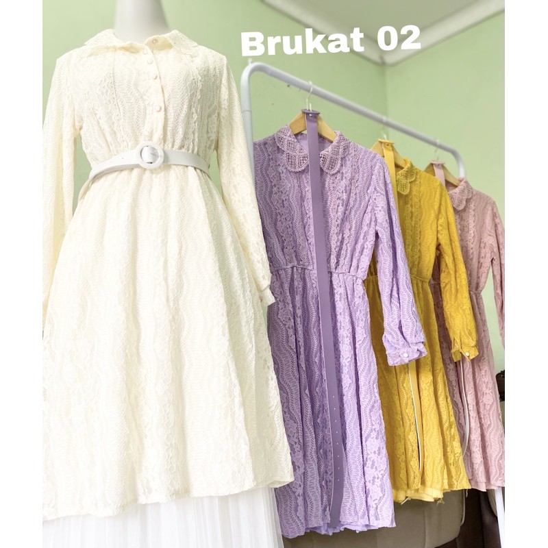 MAXI TUNIK LILAC /BESTSELLER DRESS LEBARAN/DRESS BRUKAT KONDANGAN/MAXI DRESS KOREAN STYLE