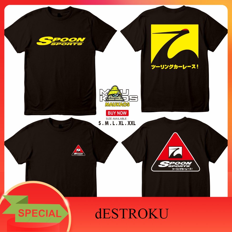 dESTROKU Kaos Racing Spoon Sports Kaos Otomotif