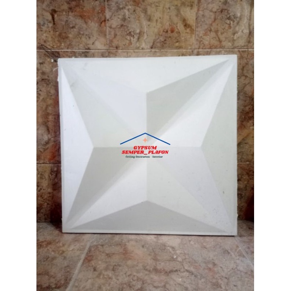 Wall Panel 3D Gypsum motif star 50x50cm / Wall Panel Gypsum Wallpaper Dinding / Wallpaper Wall Panel