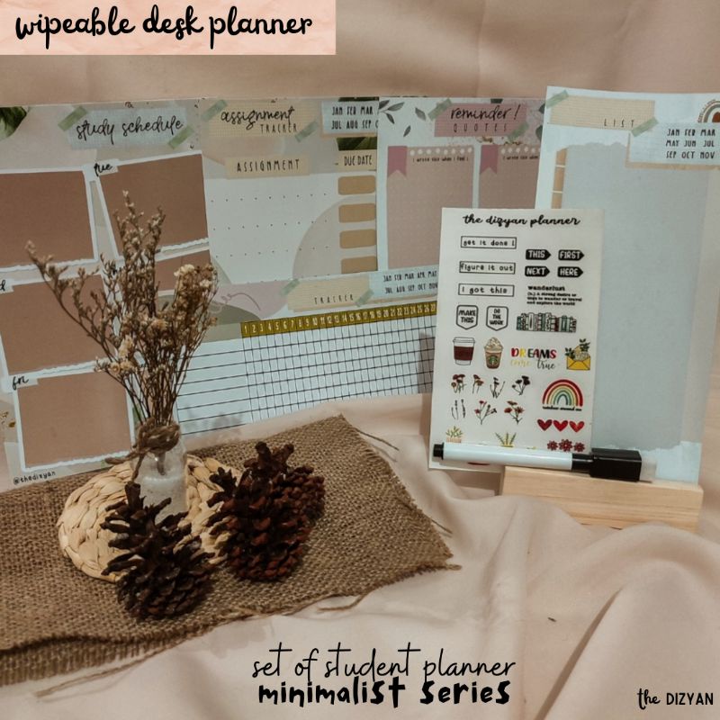 

Wipeable Desk Planner/ Student Planner / Minimalist Series / Schedule Board