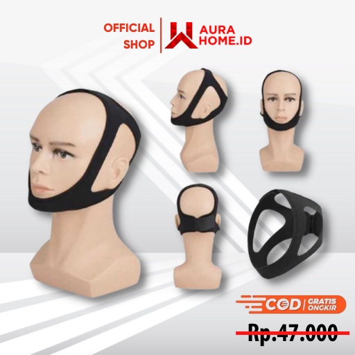 Sabuk Tidur Anti Ngorok Snoring Solution Chin Strap / Kain Alat Penghilang Anti Ngorok Saat Tidur De