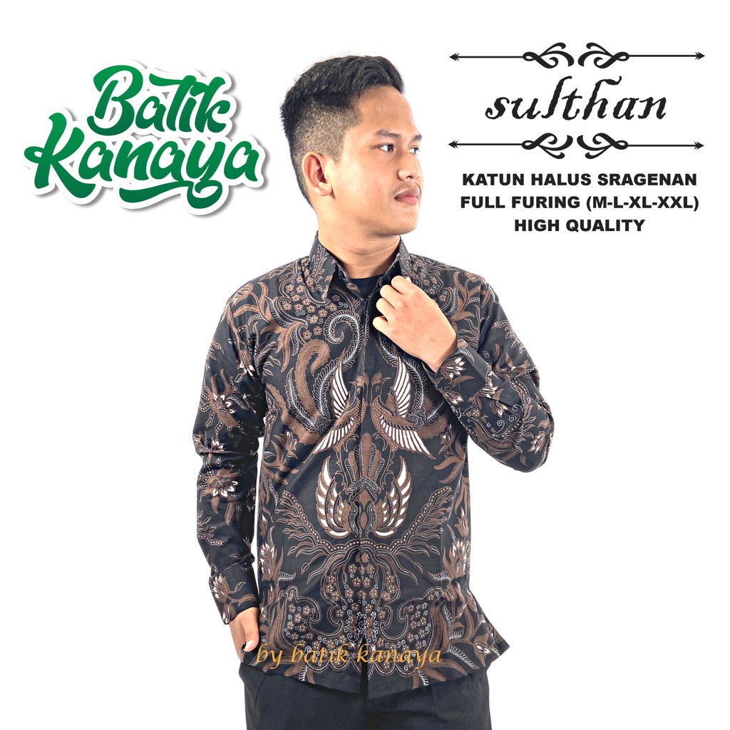 Kanaya - Baju Batik Pria Lengan Panjang Modern Full Furing Bahan Katun Sragenan Motif SULTAN