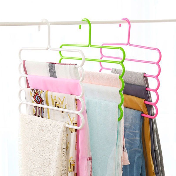 Hanger Jilbab 5 Susun / Hanger Gantungan Baju Pakaian Handuk  Magic Hanger Import 5 In 1 / Hanger Multifungsi / TV-45