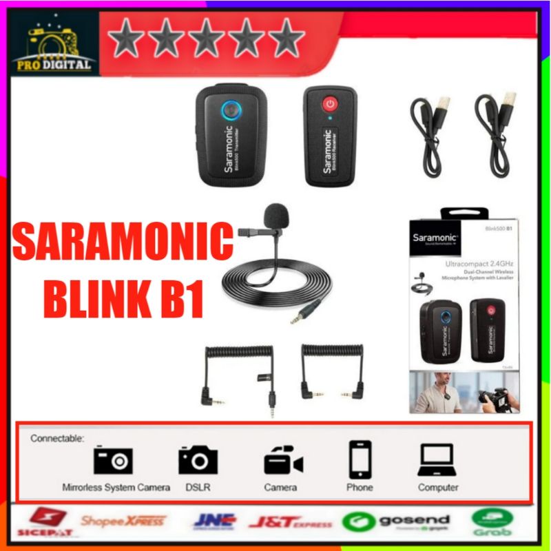 Saramonic Blink 500 B1 TX+RX Wireless Omni Lavarier Mic for Camera &amp; Mobile Device Original
