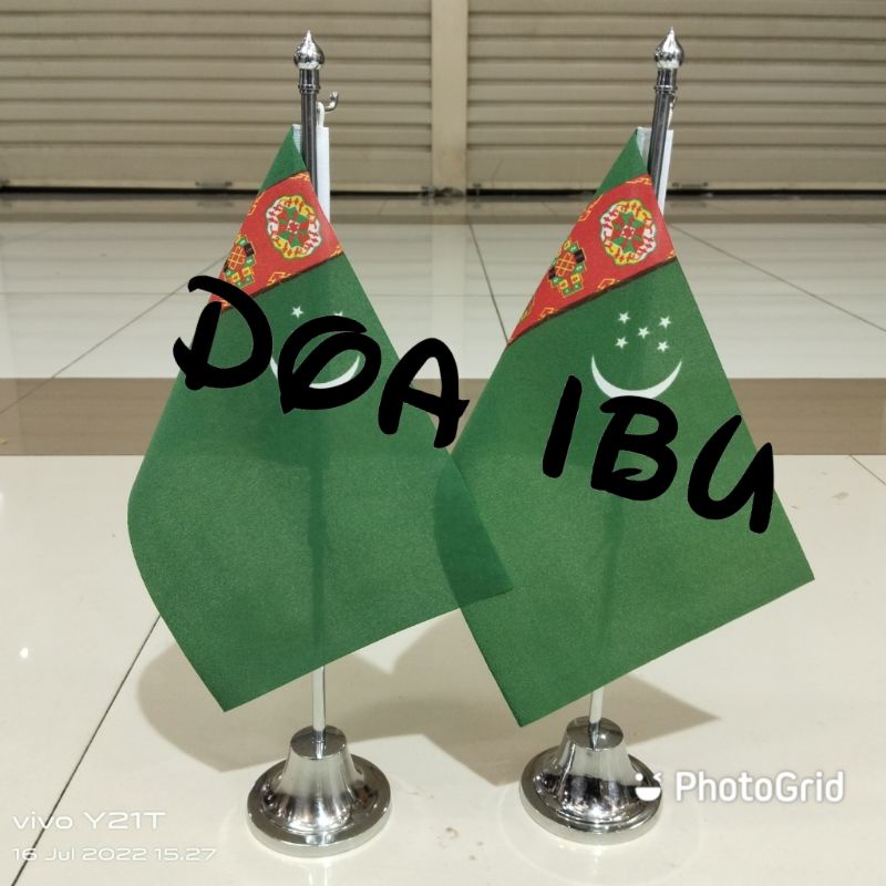 

best seller tiang stenlis meja+bendera TURKMENISTAN ready stock