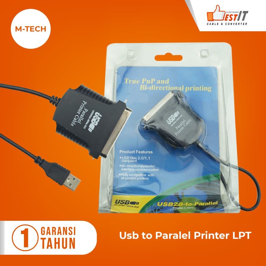 Kabel USB 2.0 to LPT Paralel Printer Original M-tech