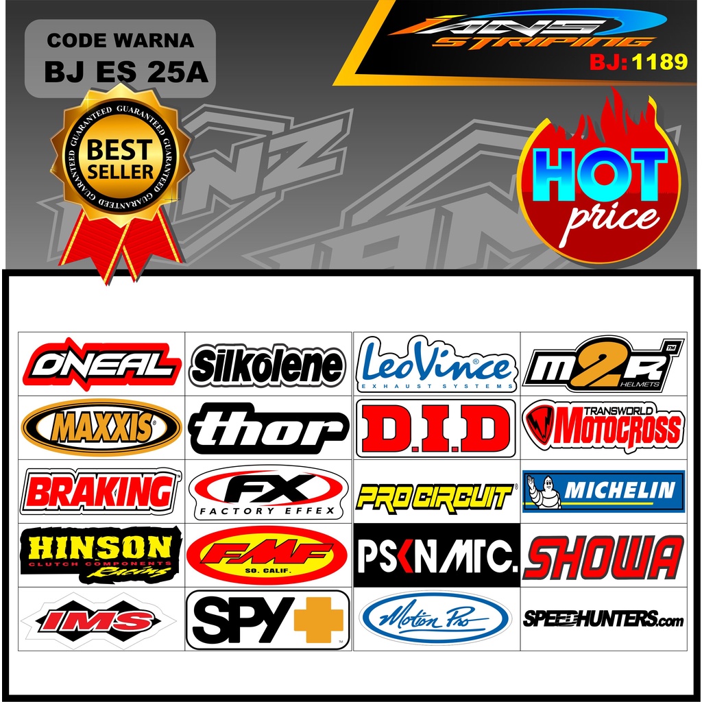 STICKER SPONSOR MOTOCROSS / STICKER PACK HOLOGRAM / STIKER KEREN / STIKER ESTETIK