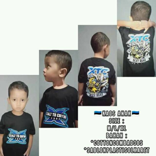 Kaos xtc anak berlabel