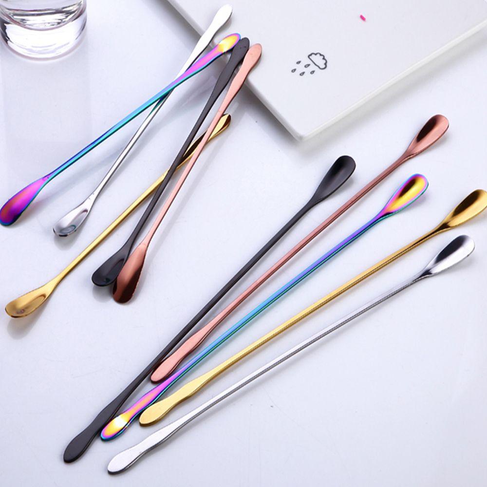 Top Stir Spoon Sendok Garpu Dapur Rainbow Peralatan Makan Stainless Steel