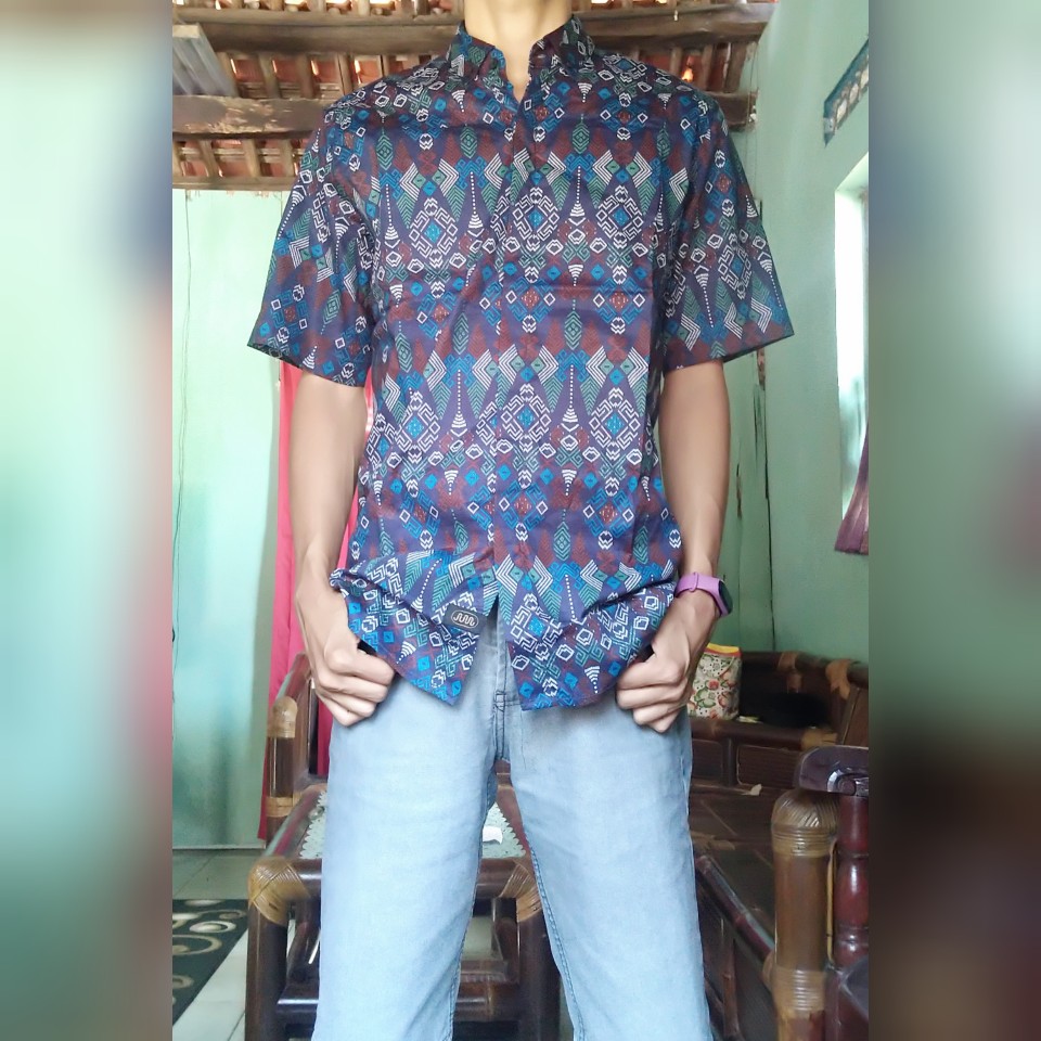 Dgm Fashion   Fashion Kemeja Batik Pria Lengan Pendek Torpedo/kemeja Tribal 6124