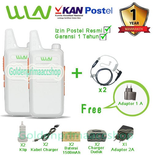 Paket FBI Walkie Talkie WLN KD-C1 Putih (Isi 2Pcs)