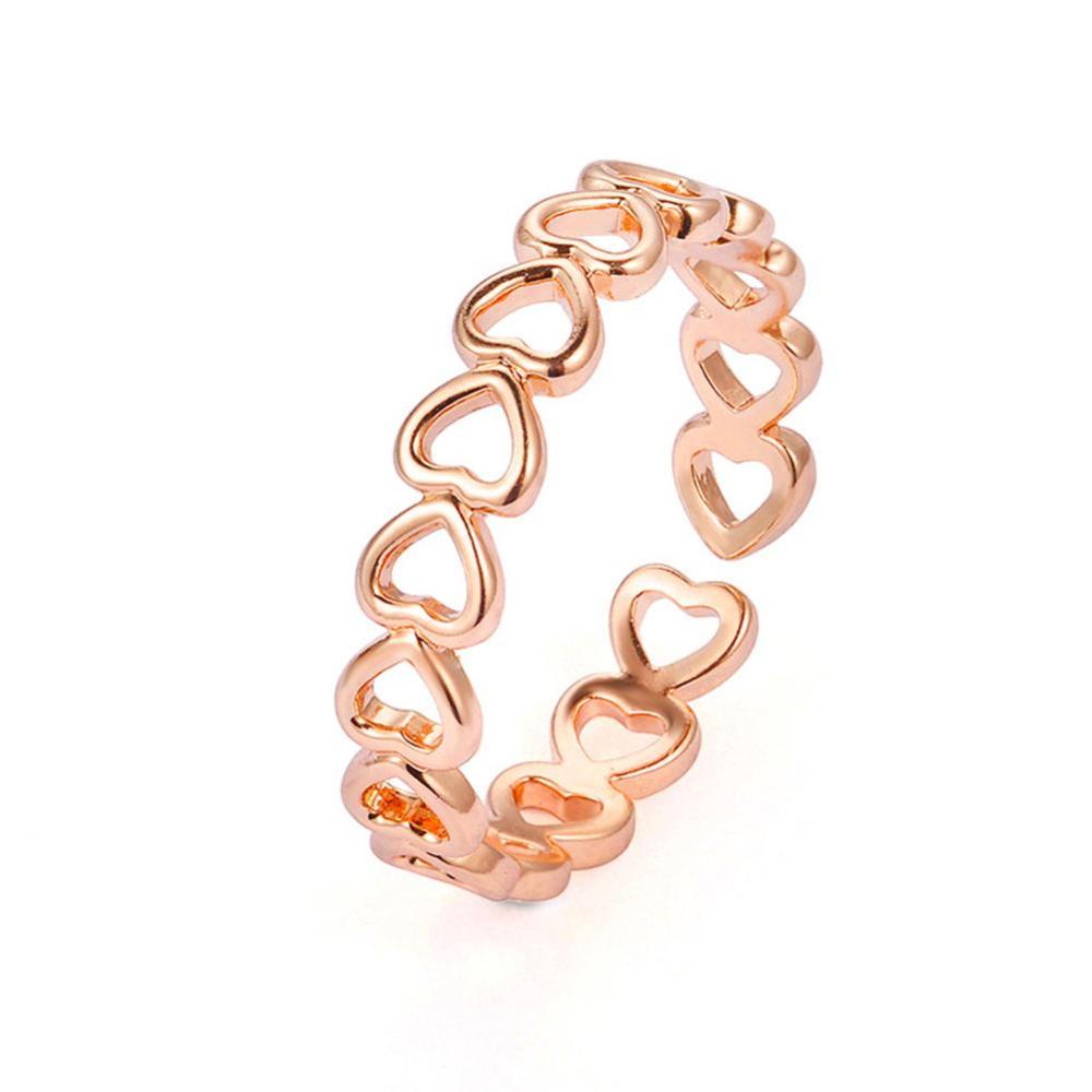 Timekey Cincin Terbuka Adjustable Model Hati Hollow Simpel Unik Untuk Wanita A8K8