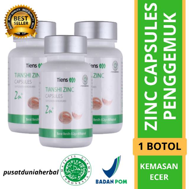 Tiens / Tianshi Zinc Capsules Isi 60 Kapsul ori Penggemuk / Peninggi