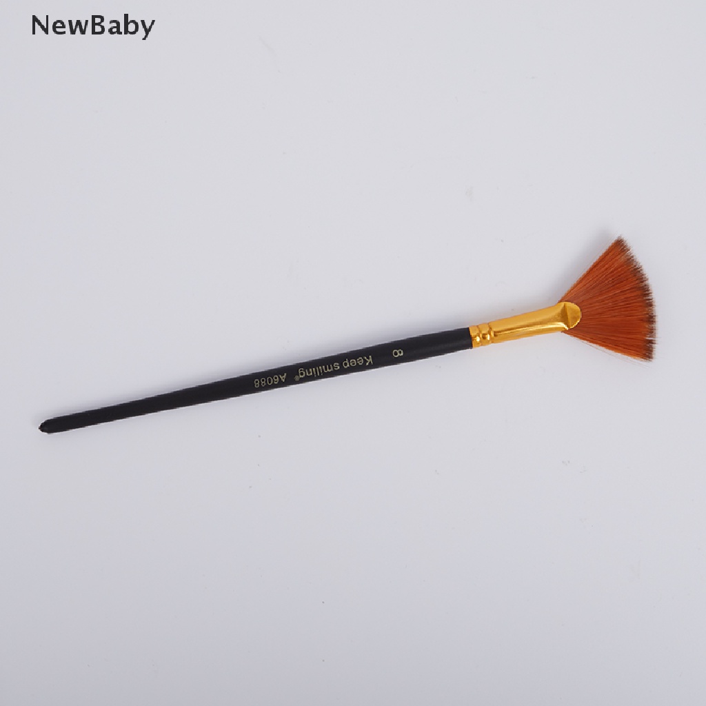 Newbaby 6Pcs / Set Kuas Cat Air / Akrilik Bentuk Kipas Bahan Nilon Untuk Sekolah
