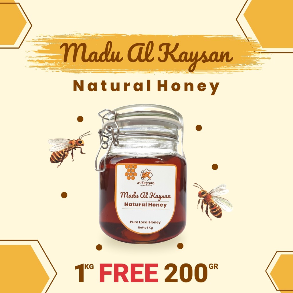

MADU MURNI NATURAL HONEY / MADU HUTAN 1 kg free 200 GRAM SEPERTI AL SHIFA TERMURAH