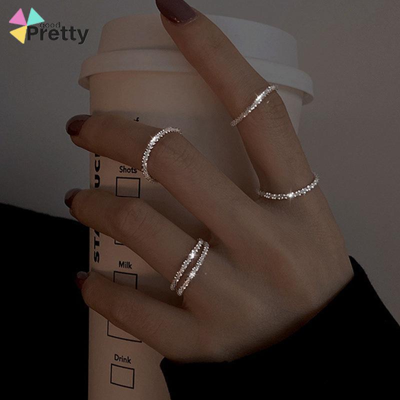 Cincin Rantai Gaya Retro Model Glossy Untuk Wanita - PD