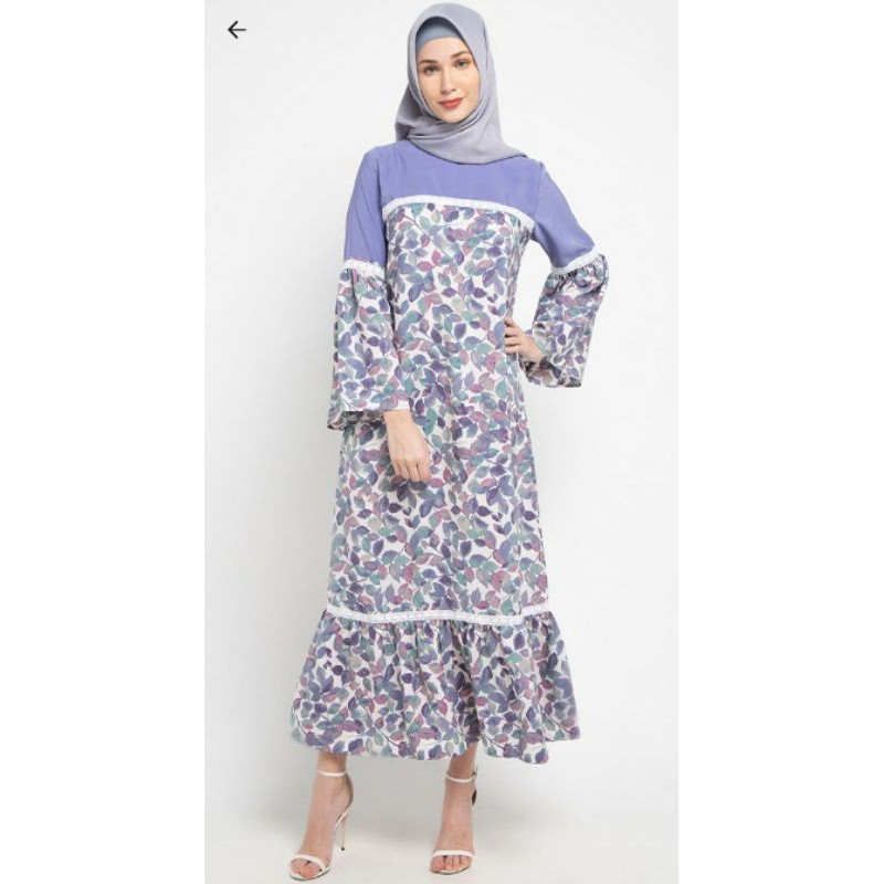 Gamis Arjuna Weda Jalabeyah Daun Lukisan / gamis flowers / gamis floral / gamis arjuna weda