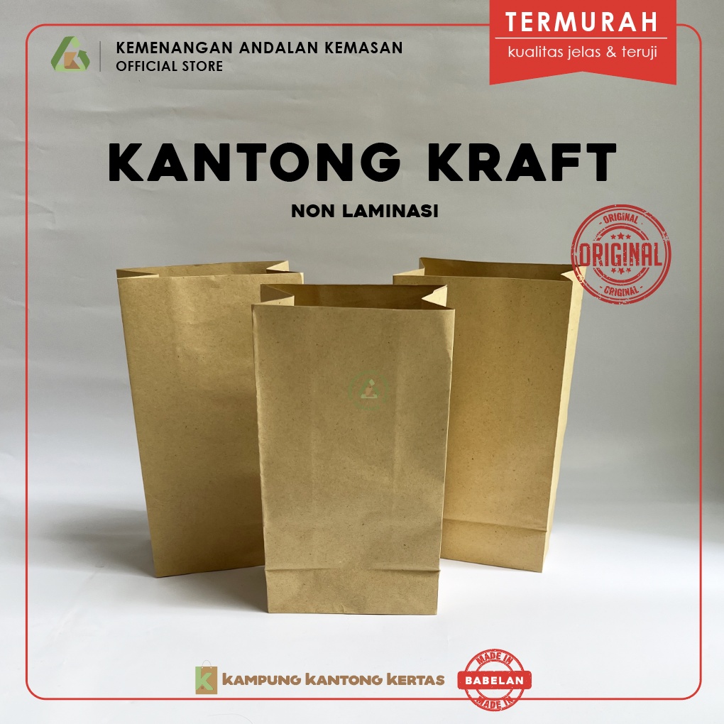 

Kantong Kertas Kraft Paper Bag Coklat Polos Goodie Bag 80 Gram (WAJIB MEMBELI EXTRA PACKING)
