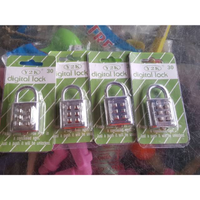 Gembok kode. 3 angka/gembok tidak pakai kunci/gembok angka/gembok koper tas/ tanpa kunci