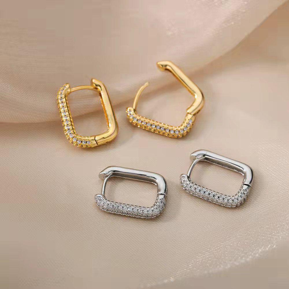 Needway Wanita Anting French Fashion Pesta Perhiasan Mewah Zirkon Vintage Zirkon Telinga Stud