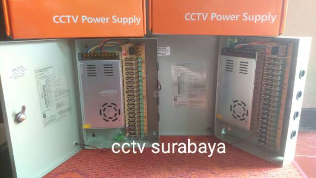 POWER SUPPLY ADAPTOR 12V 30A BOX 18port led untuk cctv dan elektronik