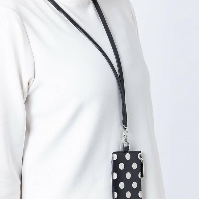 

KATE SPADE Staci Picture Dot Card Case Lanyard Black Multi